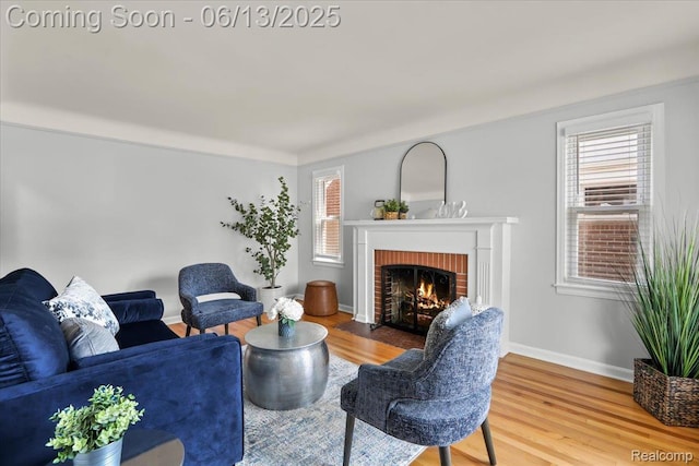1630 N Denwood St, Dearborn, MI 48128 - living area featuring plenty of natural light, a fireplace, and wood finished floors
