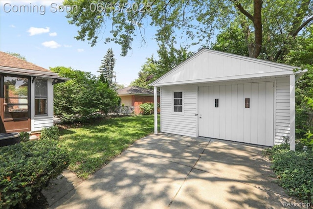 1630 N Denwood St, Dearborn, MI 48128 - view of grassy yard with an outdoor structure and a patio