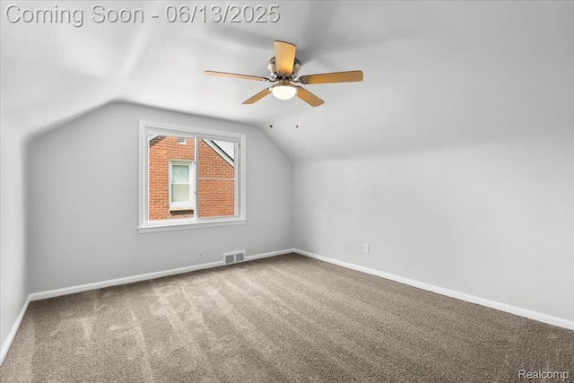 1630 N Denwood St, Dearborn, MI 48128 - bonus room featuring carpet, vaulted ceiling, and ceiling fan