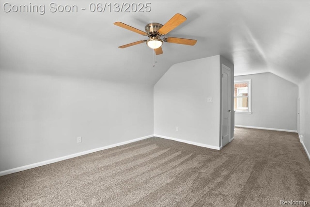 1630 N Denwood St, Dearborn, MI 48128 - additional living space featuring lofted ceiling, a ceiling fan, and carpet flooring