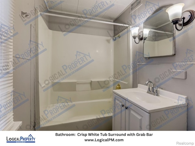 22100 Hawthorne St, Rochester, MI 48336 - bathroom featuring shower / bath combination and vanity