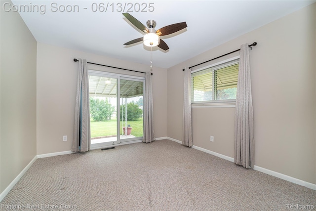 49904 Helfer Blvd, Wixom, MI 48393 - carpeted spare room featuring a ceiling fan and baseboards