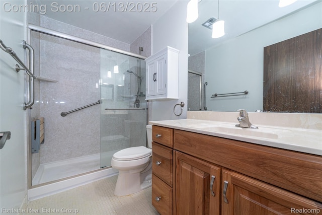 49904 Helfer Blvd, Wixom, MI 48393 - bathroom with tile patterned floors, vanity, and a shower stall