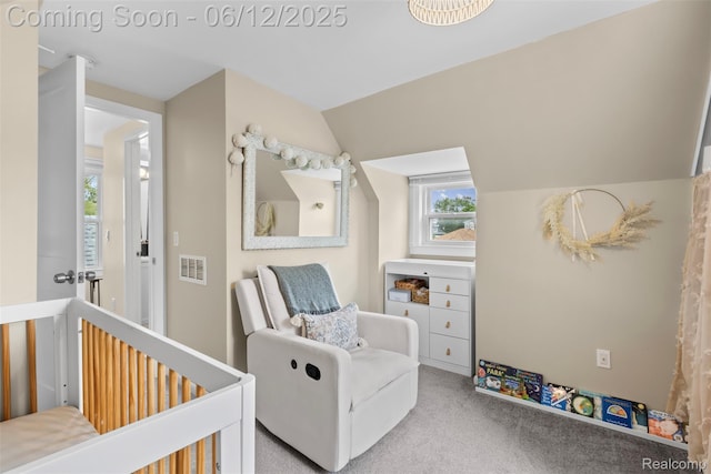 23083 Tawas Ave, Hazel Park, MI 48030 - carpeted bedroom featuring a nursery area and lofted ceiling