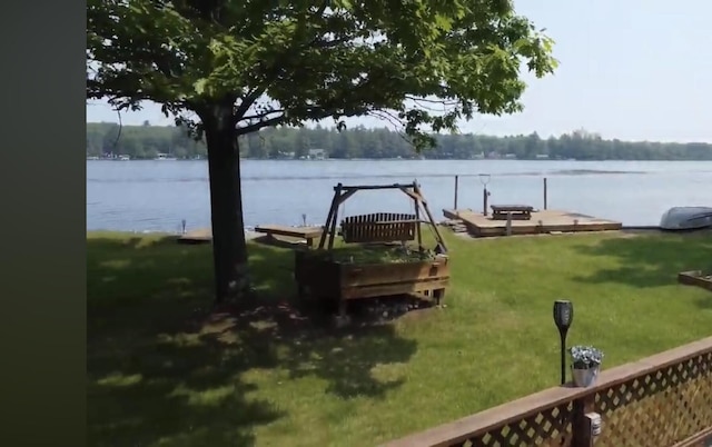 7484 Cedar Lake Rd, Oscoda, MI 48750 - view of green lawn with a water view