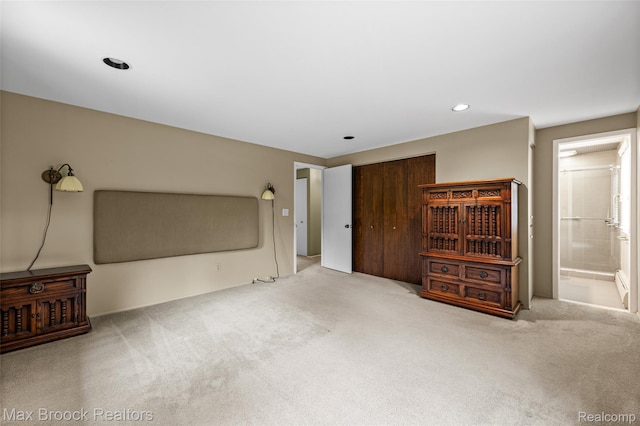 26480 Scenic Hwy, Franklin, MI 48025 - unfurnished bedroom with carpet floors, connected bathroom, recessed lighting, and a closet