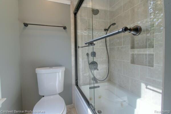 25811 Briarbank Ave, Southfield, MI 48033 - full bathroom featuring toilet and shower / bath combination with glass door