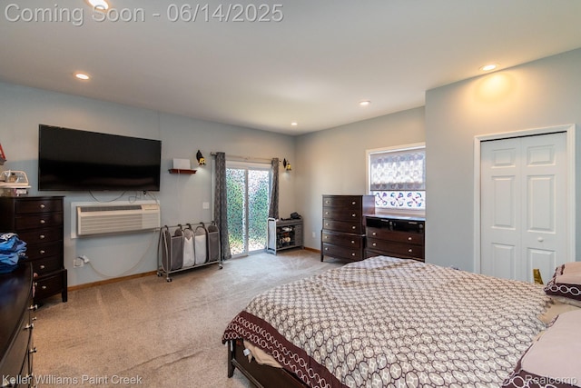 7359 Mckinley, Center Line, MI 48015 - carpeted bedroom with a wall unit AC and recessed lighting