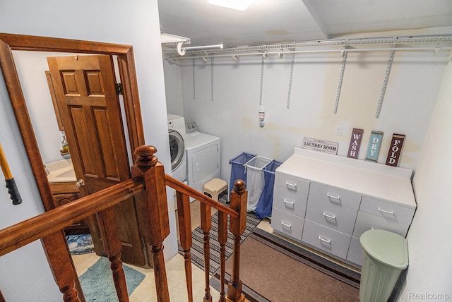 3277 Baldwin Rd, Metamora, MI 48455 - laundry room featuring washing machine and clothes dryer