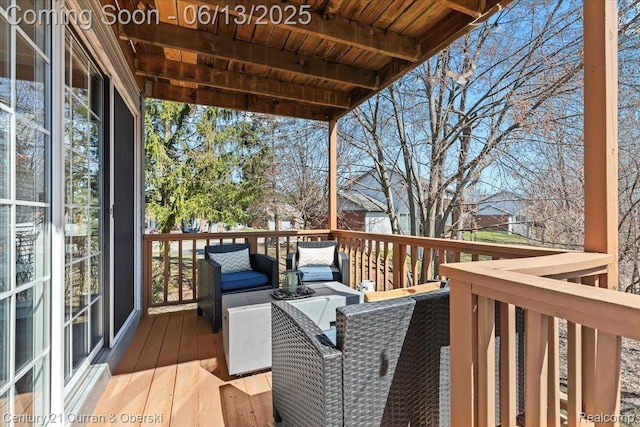 619 Winwood Cir, Walled Lake, MI 48390 - wooden terrace featuring an outdoor living space