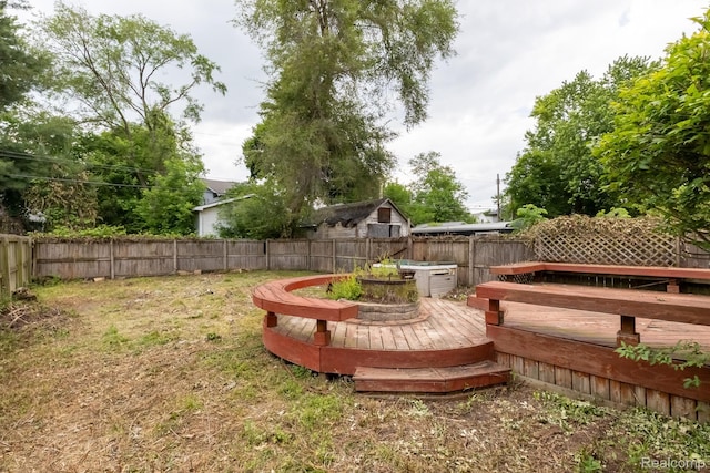 218 Clifford St, Lansing, MI 48912 - fenced backyard with a deck