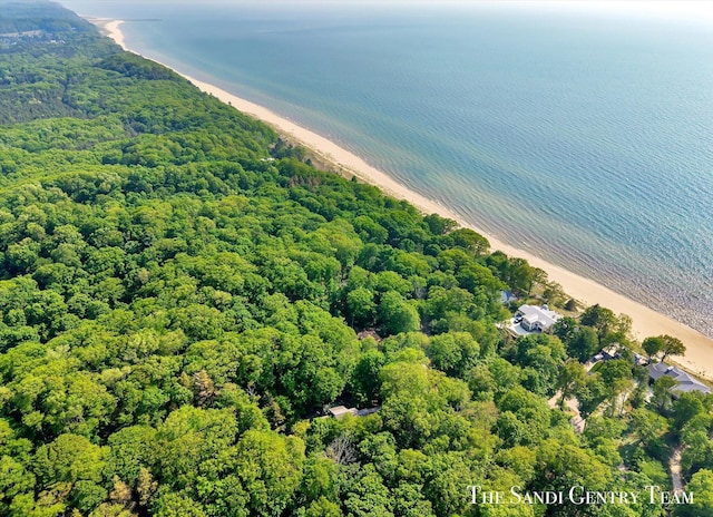 8985 Lakeshore Dr, West Olive, MI 49460 - aerial view of property and surrounding area featuring expansive coastline and a heavily wooded area