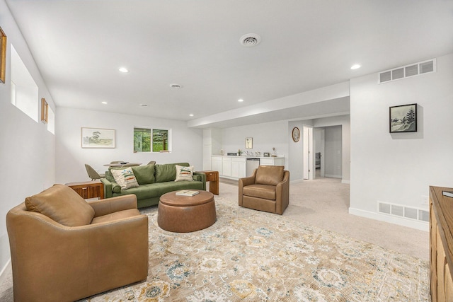LotA Chandler Drive Ne, Belmont, MI 49306 - living room featuring light colored carpet, baseboards, bar area, and recessed lighting