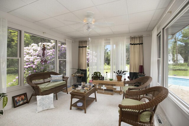 219 W Hamilton Ln, Battle Creek, MI 49015 - sunroom featuring a paneled ceiling