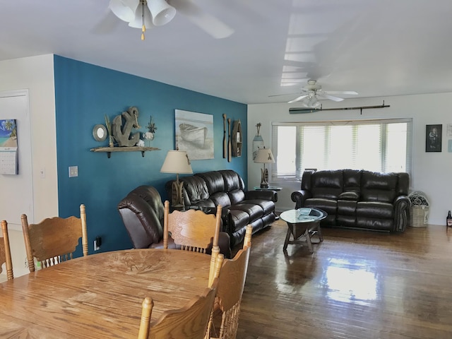 66223 Grey Lake Rd, Sturgis, MI 49091 - dining area featuring ceiling fan and wood finished floors