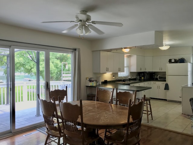 66223 Grey Lake Rd, Sturgis, MI 49091 - dining area with a ceiling fan