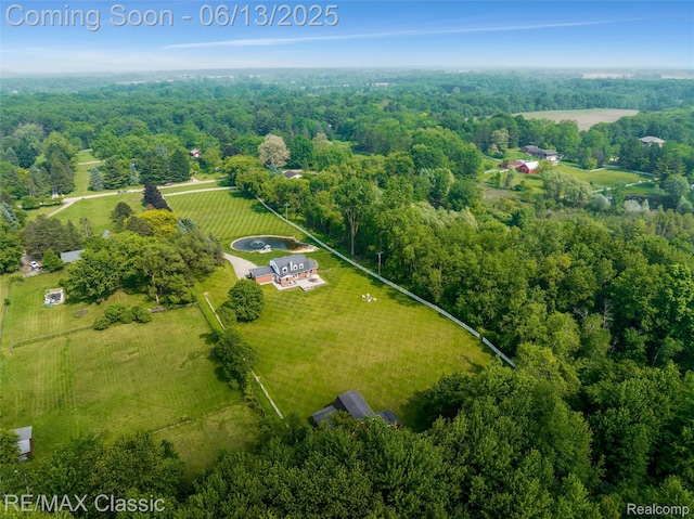 8173 Earhart Rd, South Lyon, MI 48178 - aerial view of sparsely populated area featuring property parcel outlined and a heavily wooded area