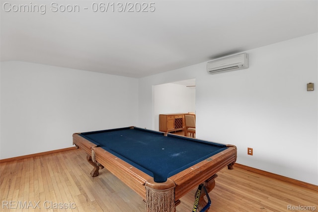 8173 Earhart Rd, South Lyon, MI 48178 - game room featuring a wall mounted AC, billiards, and baseboards
