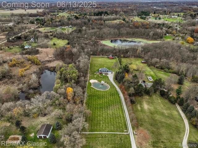 8173 Earhart Rd, South Lyon, MI 48178 - view of property location featuring a large body of water and property boundaries highlighted
