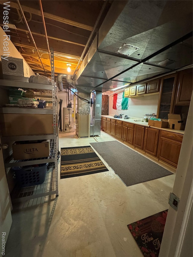 14232 Berryknoll Dr, Shelby Twp, MI 48315 - unfinished basement with water heater and heating unit