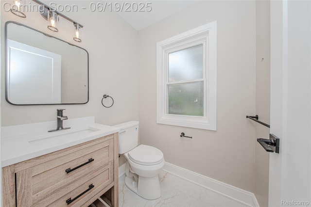 21993 Riverview Dr, Bloomfield Hills, MI 48025 - bathroom with marble finish floors and vanity