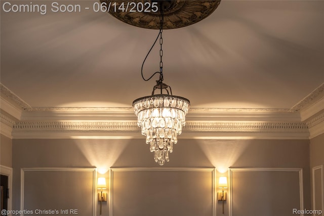 8604 La Salle Blvd, Detroit, MI 48206 - detailed view of ornamental molding and a chandelier