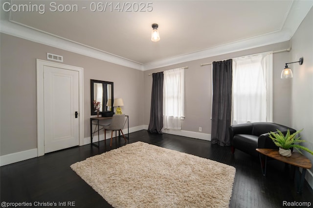 8604 La Salle Blvd, Detroit, MI 48206 - living room with ornamental molding and dark wood-style flooring