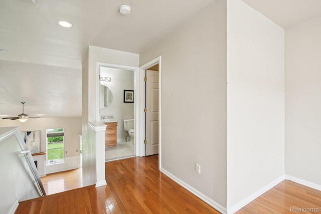 3871 Elvera Ln, Warren, MI 48092 - corridor with wood-type flooring and recessed lighting