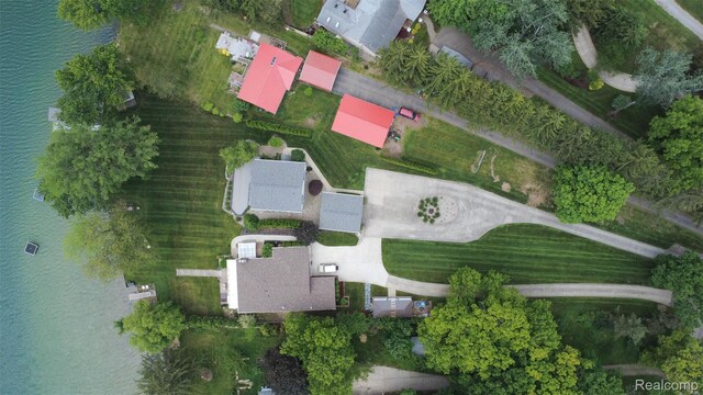 6081 Byram Lake Dr, Linden, MI 48451 - aerial view of property and surrounding area with a large body of water
