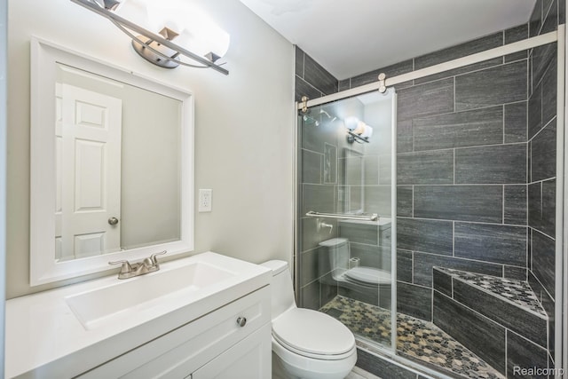 6195 Falkenbury Rd, North Branch, MI 48461 - full bath featuring toilet, a shower stall, and vanity