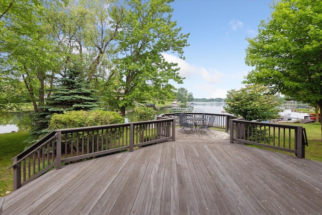 3438 Sandy Shore Dr, Metamora, MI 48455 - deck with a water view and outdoor dining space