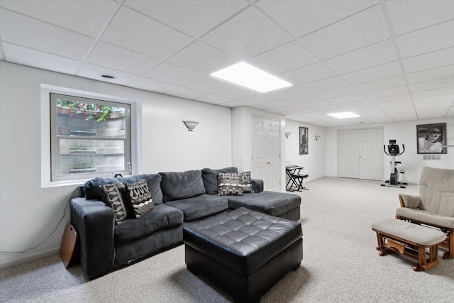 2056 Merlot Ct, Ann Arbor, MI 48108 - living area featuring carpet flooring and a paneled ceiling