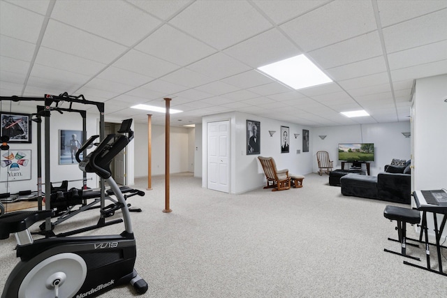 2056 Merlot Ct, Ann Arbor, MI 48108 - exercise room with carpet and a paneled ceiling