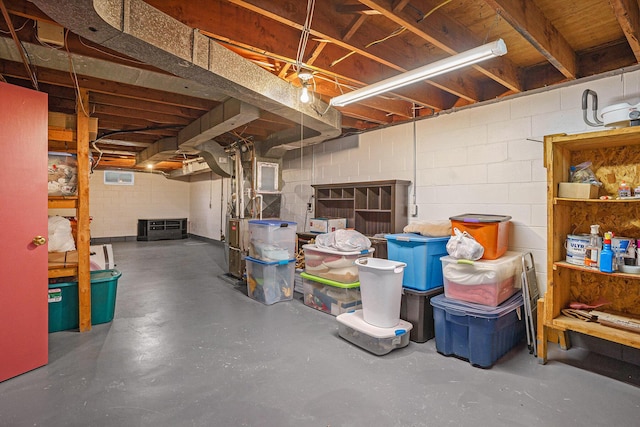 1018 Ruddiman Dr, North Muskegon, MI 49445 - unfinished below grade area with concrete block wall