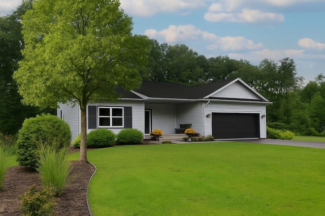 9421 Sassafras Trl Unit 76, Portage, MI 49002 - single story home featuring a front lawn, a garage, and asphalt driveway