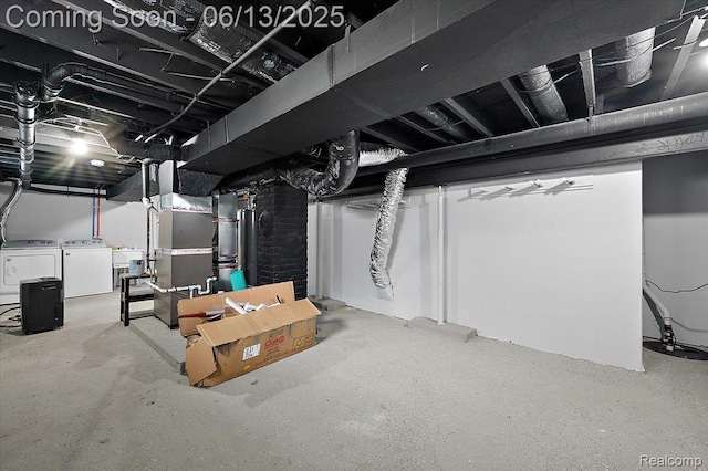 233 W 11 Mile Rd, Madison Heights, MI 48071 - below grade area featuring washing machine and dryer and heating unit