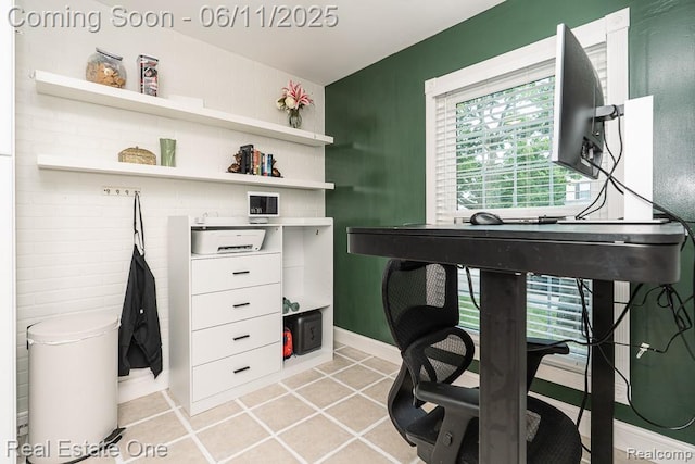104 Manor Way Unit 1, Rochester Hills, MI 48309 - home office with baseboards and light tile patterned floors