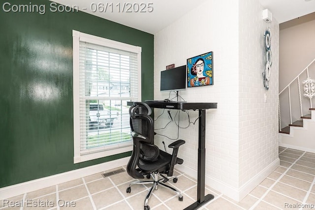 104 Manor Way Unit 1, Rochester Hills, MI 48309 - office area featuring tile patterned floors and baseboards