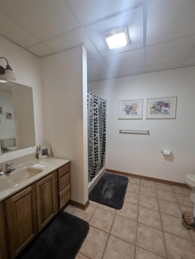 8544 Esmond Rd, Hale, MI 48739 - bathroom with vanity, a stall shower, and tile patterned flooring