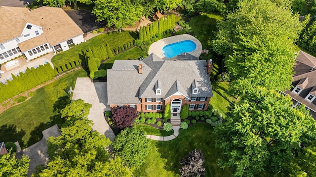 3265 Estates Dr, Saint Joseph, MI 49085 - view from above of property with a pool