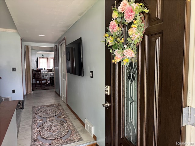 30347 Dell Ln, Warren, MI 48092 - corridor with light marble finish floors