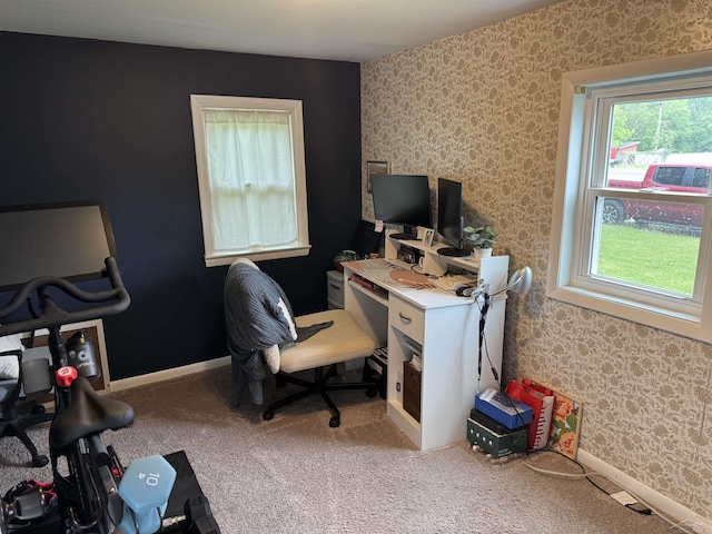 227 Mckinley Rd, Flushing, MI 48433 - office with wallpapered walls and carpet