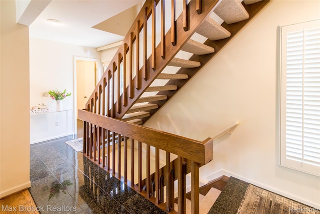 41350 Woodward Ave, Bloomfield Hills, MI 48304 - stairs featuring baseboards and granite tiled floors