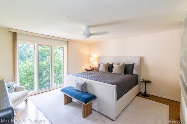 41350 Woodward Ave, Bloomfield Hills, MI 48304 - bedroom with wood finished floors, a ceiling fan, and baseboards