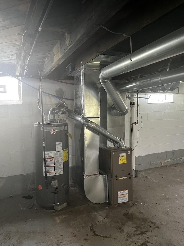 19188 Pelkey St, Detroit, MI 48205 - utility room featuring gas water heater and heating unit