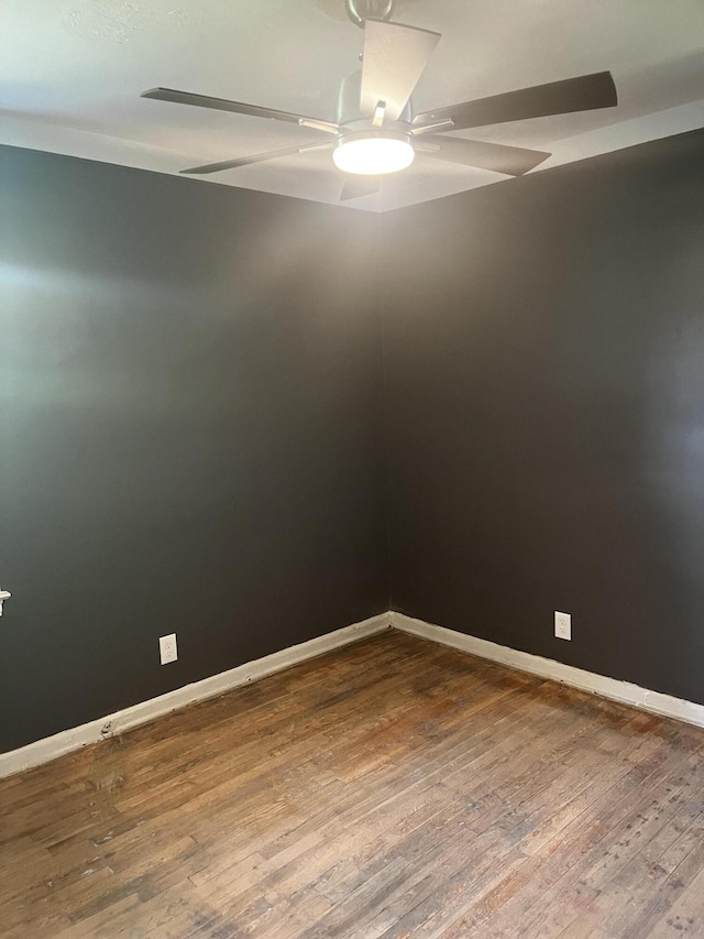 19188 Pelkey St, Detroit, MI 48205 - spare room with hardwood / wood-style flooring, baseboards, and ceiling fan