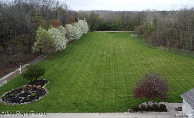 5415 Walker Rd, Davison, MI 48423 - view of green lawn with a forest view