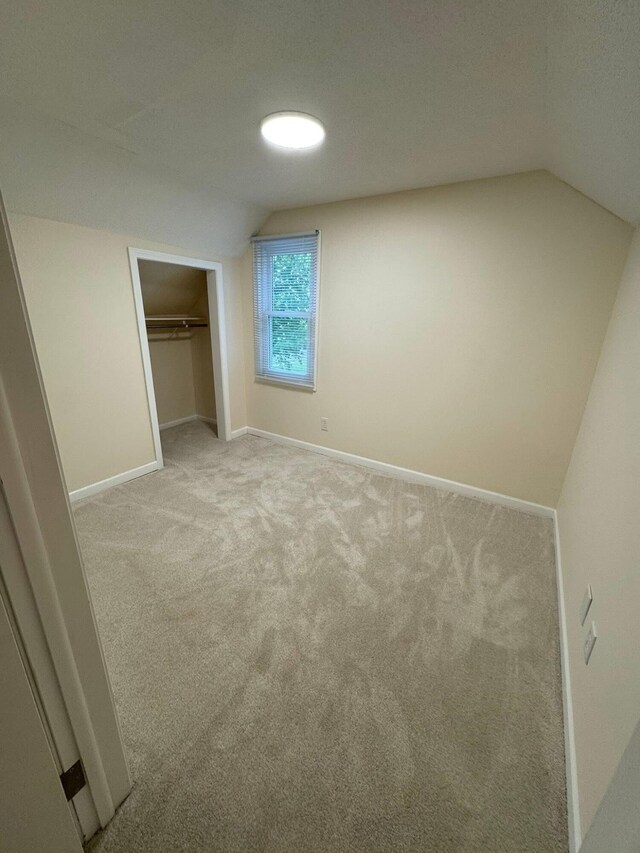 829 S Union St, Tecumseh, MI 49286 - unfurnished bedroom with lofted ceiling, carpet flooring, baseboards, and a closet