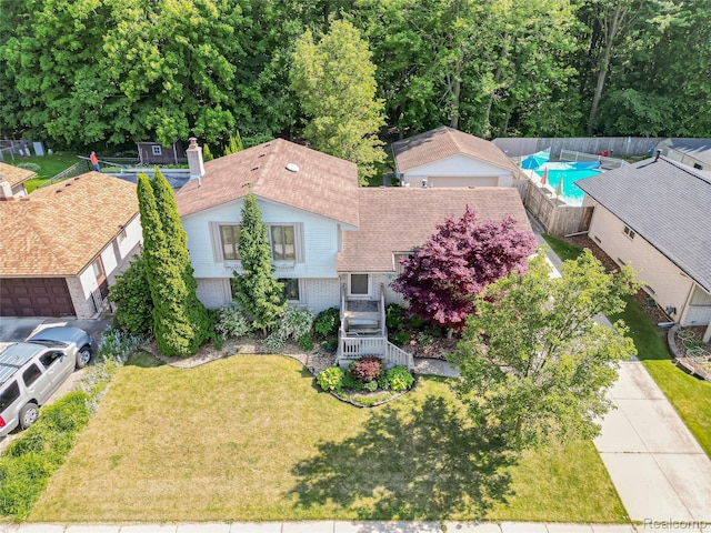 19394 Ingram Dr, Shelby Twp, MI 48038 - aerial view of property and surrounding area featuring a pool area