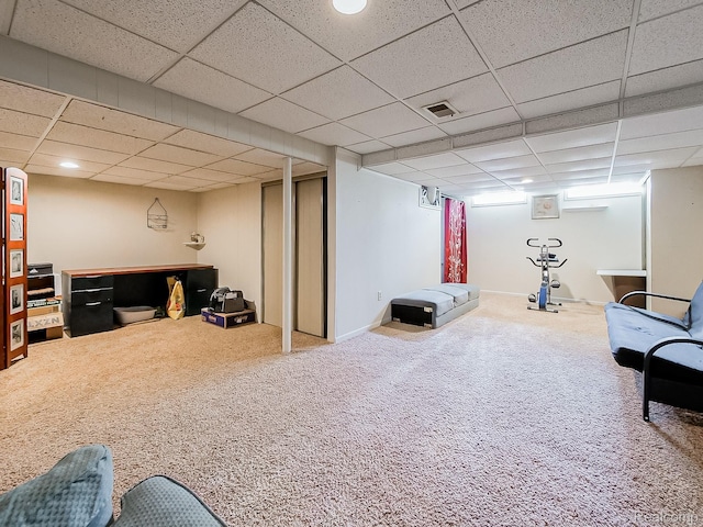 19394 Ingram Dr, Shelby Twp, MI 48038 - finished basement featuring a paneled ceiling and carpet